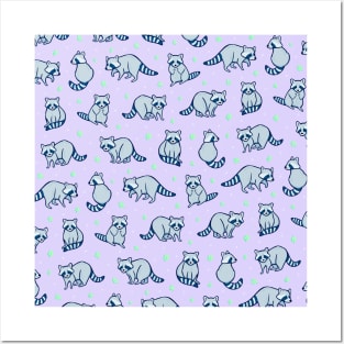 Raccoon Pattern Posters and Art